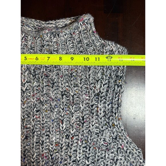 anthropologie MOTH Marled Knit Sleeveless Rolled Neck Sweater Gray, Size XS - Picture 7 of 9